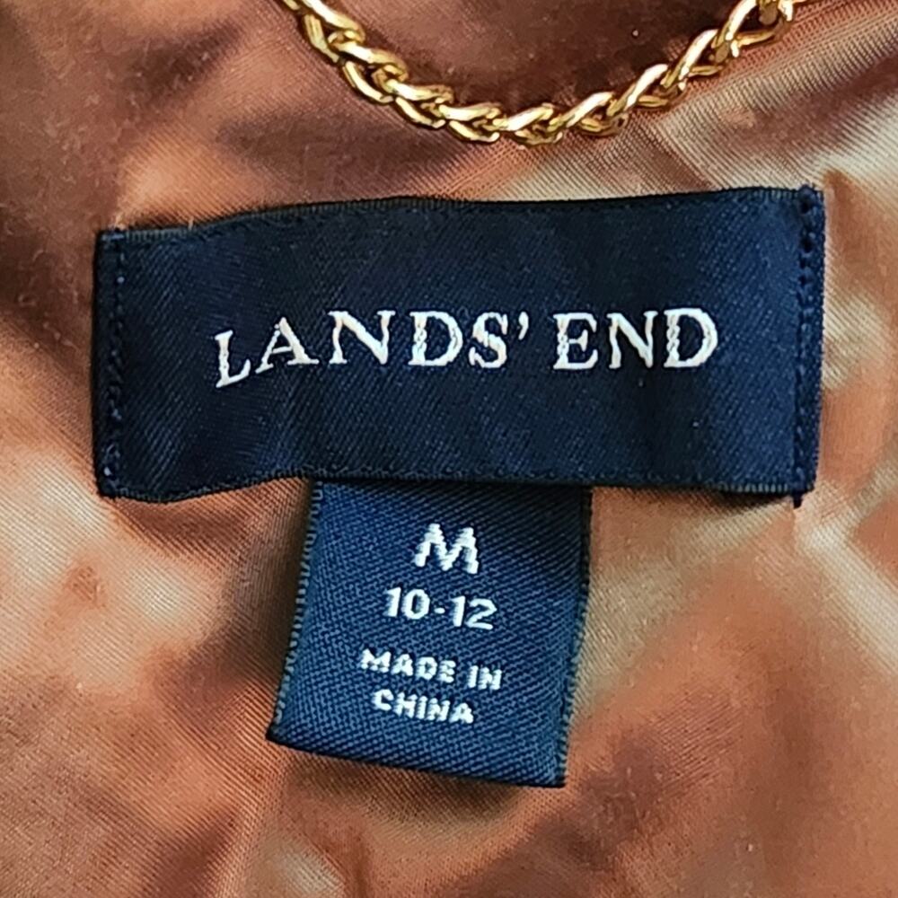 Lands End Bronze Down Puffer Coat Size Medium 10-12 - Picture 8 of 9